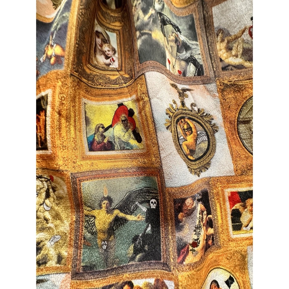 ANTIPODIUM London 100% Silk Mini Skirt "Exclusive Print" Renaissance Art US 6 - Picture 10 of 15